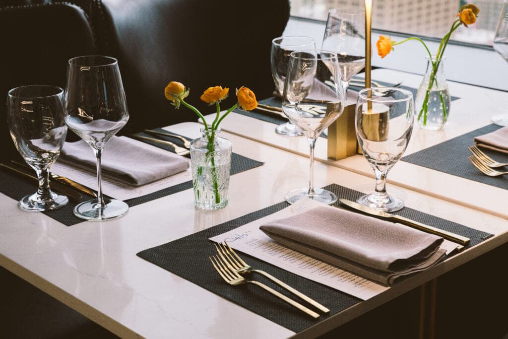 A place setting at Cielo '74